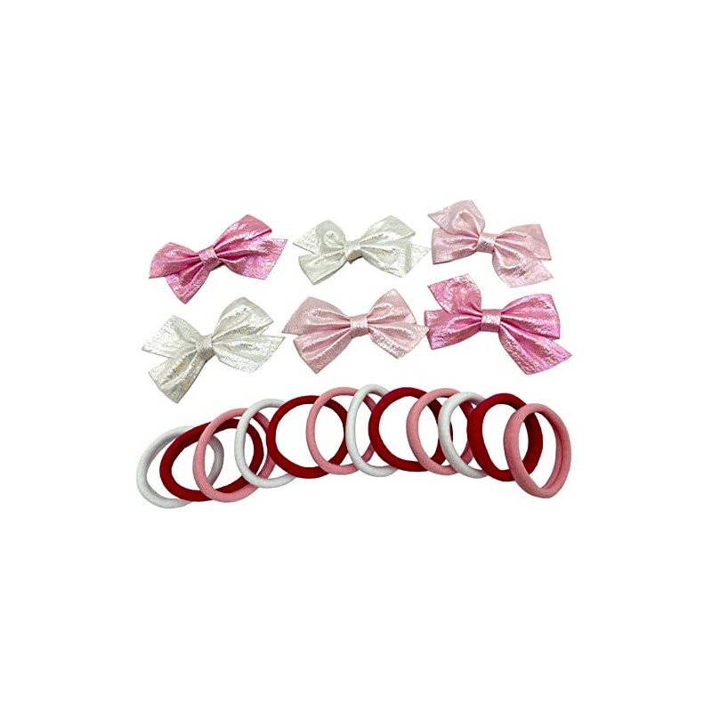 18 Piece Girls Hair Bow Clips, Ponios Set, Soft Endless