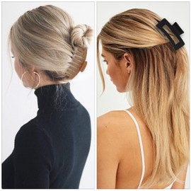 79Style 6pcs Hair Claw Clips For Women Black Claw Clip PLastic Hair Clips Banana Hair Clips 3.5 Inch Big Hair Clips For Thick Thin Long Hair Cute Hair Claws Hair Accessory For Girls (Black)