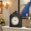 ChimeTide Vintage Bird Mantel Clock with Hidden Safe, Antique Black