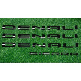 3D Letter Side Door Rear Tailgate Emblem Badge Nameplate Compatible for 2021-2023 Denali Sierra Set of 4Pcs (Gloss Black)