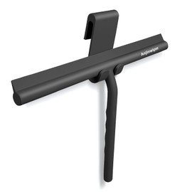 Anjinwiper Varied-Use Shower Squeegee Bathroom Cleaner Tool Household Window Scraper Streak-Free Rubber Blade with Hook, Squeegee Wiper Cleaning for Bathroom, Mirrors, Doors,13" in,Black