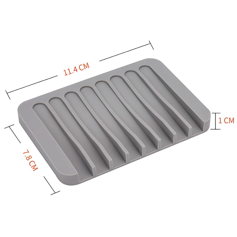 4PCS Self Draining Soap Holder Rack, Advanced Silicone Soap Dish
