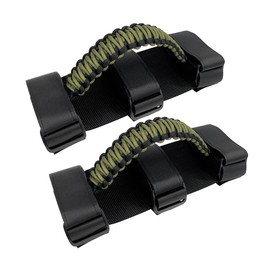 SWLOR Grab Handles for Jeep(Army Green),Grab Handles for Jeep Wrangler TJ YJ JK JL Gladiator JT 1987-2023,2 x Roll Bar Grab Handles Paracord Grip Handles for Jeep Accessories