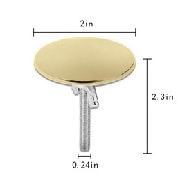 2 Inch Kitchen Sink Hole Cover Faucet Hole Cover Stainless Steel Kitchen Sink Tap Hole Plate Stopper Cover Blanking Metal Plug (Gold)