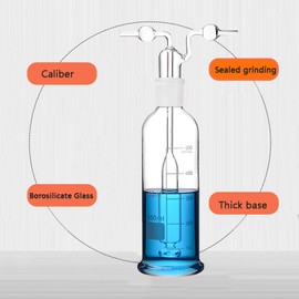 500ml Lab Glass Gas Washing Bottle - Lab Glass Gas Washing Vacuum Trap，Borosilicate Glass，29/32 Joint (16.9 Ounces)