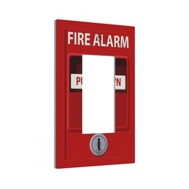 LOLREAI Decorative Outlet Covers Red Fire Alarm Novelty 1 Gang Single Decora GFCI Device Light Switch Covers Plate 1 Rocker Wall Plate Jumbo Switch Cover Plate for Bedroom Bathroom Decor