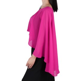 Ladiery Sheer Chiffon Capes Soft Capelets for Women, Lightweight Shawls and Wraps for Evening Party Dress Cover Up