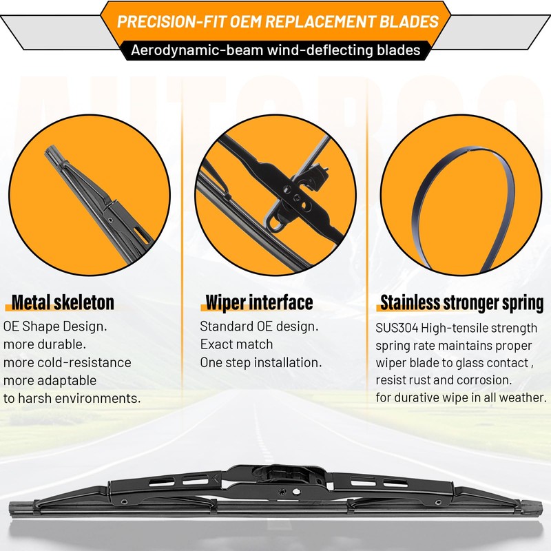 AUTOBOO 16+16+12 Replacement for Jeep Wrangler Windshield Wiper Blades 2018-2021