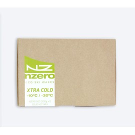 Nzerowax Organic Extra Cold Wax Bar - Extreme Cold Green, 500 g | Organic Vegetable Wax for Dry Snow, 10ºC/-30ºC for Skis