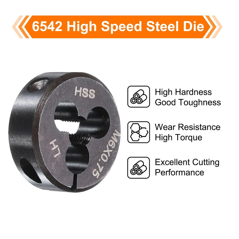 sourcing map Round Threading Die M6 x 0.75 Metric Thread