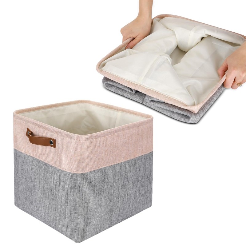 Mangata 25|28|30|33cm Fabric Storage Boxes, Set of 3 Storage Cubes(28x28x28cm,