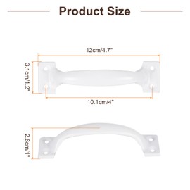 uxcell 8pcs 5 Inches Gate Handle Metal Vintage Door Drawer Pulls Vintage Furniture Handles with Screw for Kitchen Cupboard Closet Door White