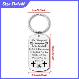 6Pcs Religious Keychain Bulk Christian Gifts for Women Men Inspirational Bible Verse Jewelry Faith Baptism Gift Easter Prayer Gift Scripture Jewelry Encouragement Graduation Christmas Birthday Present