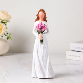 BUTILIVEEN Tulip Gifts for Women: Pink Tulip Flower Bouquet Resin Statue - 8 Inch Heartfelt Keepsake for Mother's Day, Birthday, Valentine's, Wedding, for Mom, Wife, Sister, Friend