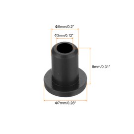 sourcing map 15Pcs t Shape Rubber Grommet Mount Dia 5mm ID 3mm H 8mm Black Seal Protection Cable Grommets Flexible for Cable Pipe