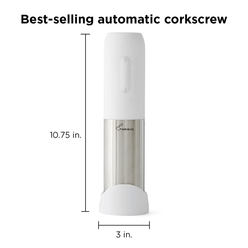 Rabbit Compact Electric Wine Opener - Electric Corkscrew with Built-In