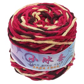 Multicolor 190g/ball Chenille Knitting Yarn Soft Ice Strip Line Cotton Yarn DIY Wool Yarn for Hand Knitting Scarf Thick Wool Yarn