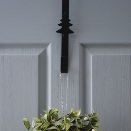 Ginger Ray Black Metal Contemporary Christmas Wreath Door Hanger, NN-149
