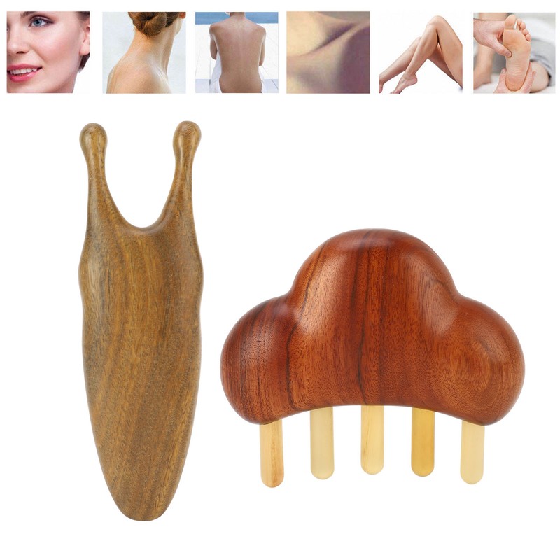 Sandalwood Massage Comb Wide Tooth Scalp Scraping Comb with Nose