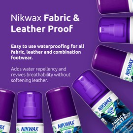 Nikwax FABRIC & LEATHER PROOF, Sponge-on Waterproofer for Fabric, Leather, Combination Footwear, Waterproofs, Maintains Texture and Revives Breathability, Keeping Your Feet Warmer and Drier - 125ml