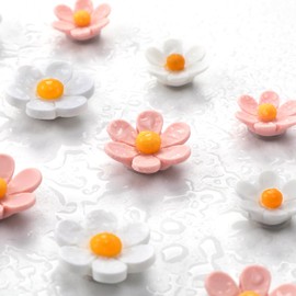 GOOZADA 20Pcs Cute Fridge Magnets,2 Colors Cute Magnets, Pink 3D Flower Fridge Magnet, Resin Decorative Magnet for Refrigerator Locker Whiteboard Office Kitchen(10 Small+10 Medium)