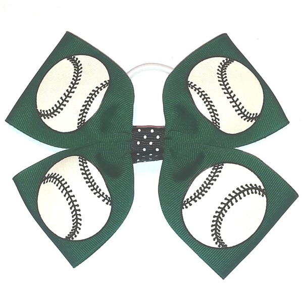 Four Loop Softball/Baseball Hair Bow, Many Colors Avail, Made in