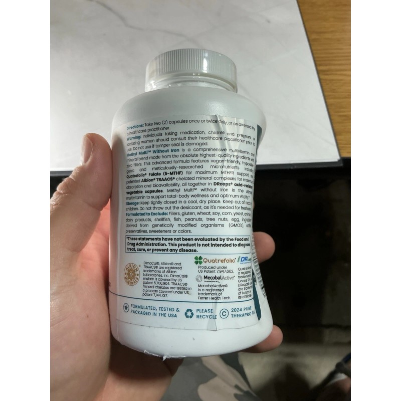 Pure Therapro Rx Methyl Multi Without Iron Methylated Multivitamin Capsules