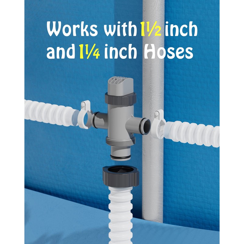 SHAPON Dual Split Hose Plunger Valve Compatible with Intex Pool