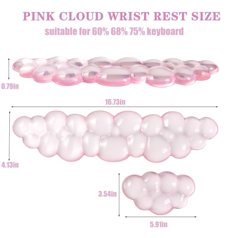 Ergonomic Gel Cloud Keyboard and Mouse Wrist Rest Set –