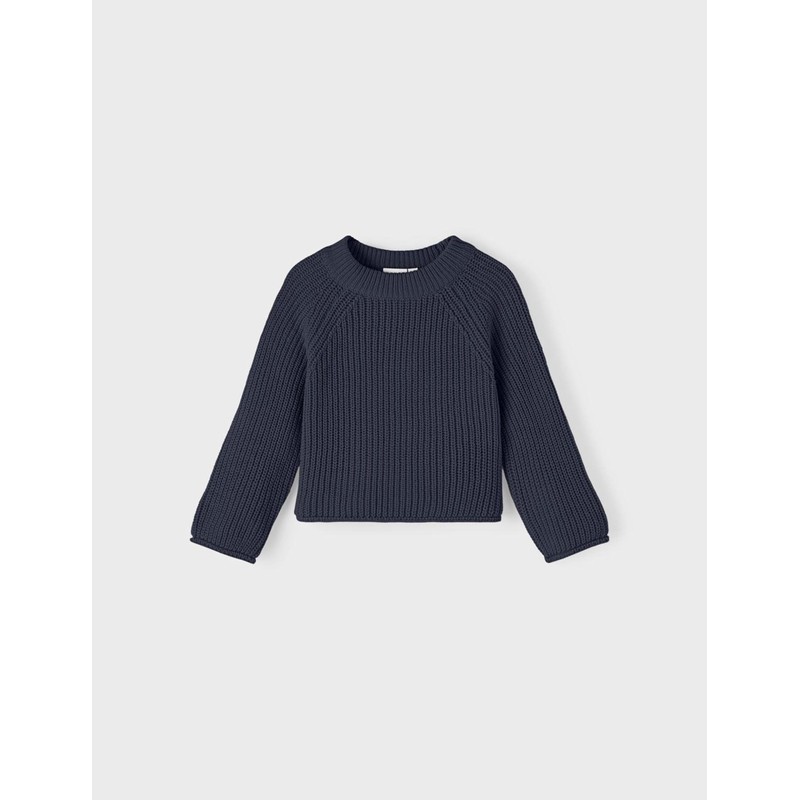NAME IT Girls' Nmfvenja LS Loose Short Knit Jumper, Dark