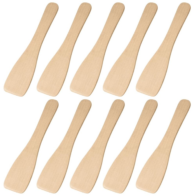 OSDUE Wooden Spatula, Set of 10 Beechwood Spatula for Cooking,