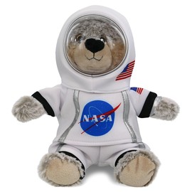 DolliBu Sitting Wolf Astronaut Plush Toy - Super Soft Wild Life Astronaut Stuffed Animal Plush with Space Helmet and NASA Astronaut Suit, Cute Spaceman Doll Decor for Girls and Boys - 9 Inch