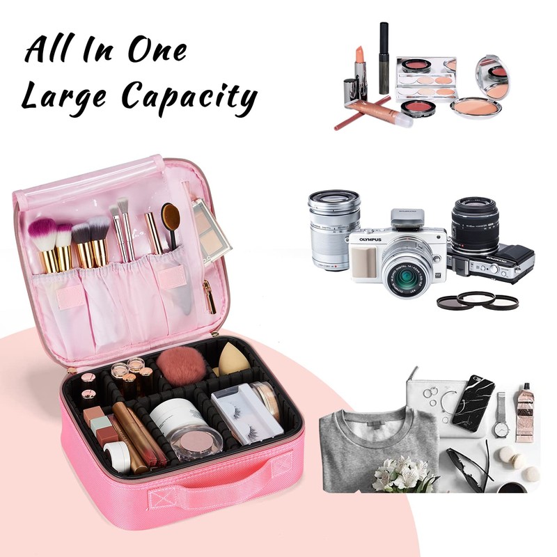 Joligrace Makeup Bag Cosmetic Case Vanity Travel Beauty Box Make