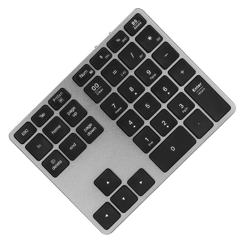 Wireless Number Pad 35 Keys Aluminum Alloy Ultrathin Rechargeable Ergonomic