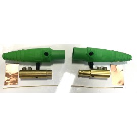 Hubbell SERIES 16 SINGLE  (CAMLOCK) HBL300 Green Male Female Pair 6G-2/0