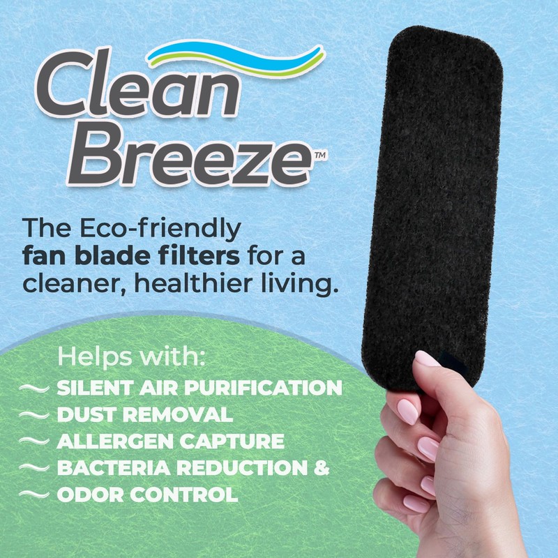 CLEAN BREEZE Ceiling Fan-Mounted Air Filters – Improve Air Circulation,