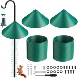Shimeyao 19 Inch Squirrel Baffle and Squirrel Barrier Spring Device Metal Coil for Bird Feeder Pole, Outside Pole Mount Stopper & Bird House Guard for Outdoor Shepherd Hooks(Green,2 Set)