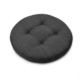 Shinnwa Seat Cushion, 11.8 inches (30 cm), Round Chair Cover, Washable Cushion, Round Shape Chair Cushion, Interior, Velcro Type, Anti-Slip Sheet, Black, Gray