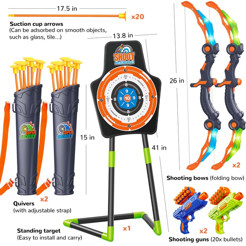 GMAOPHY 2 Pack Bow and Arrow Toy for 5 6