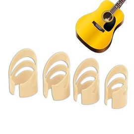 Protector De Dedo Para Tocar, 4 Piezas De Pulgar Paquete De Púas De Protector De Punta De Guitarra Juego De Púas De Dedo De Guitarra(Beige)