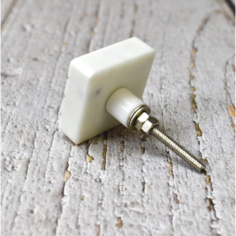 ARTISNO Square Marble Brass Knob, Modern Cabinet Knob, Decorative Hardware,