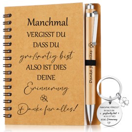 Sinmoe Thank You Gift Set for Colleagues A6 Spiral Pad Thank You for Everything Ballpoint Pen Inspirational Key Ring Employee Farewell Gift (Sometimes Forget You Are Great)