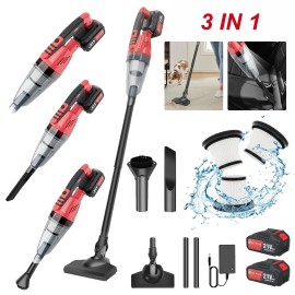3 in 1 Cordless Vacuum Cleaner Rechargeable Lightweight Stick Vacuum Cleaner LED