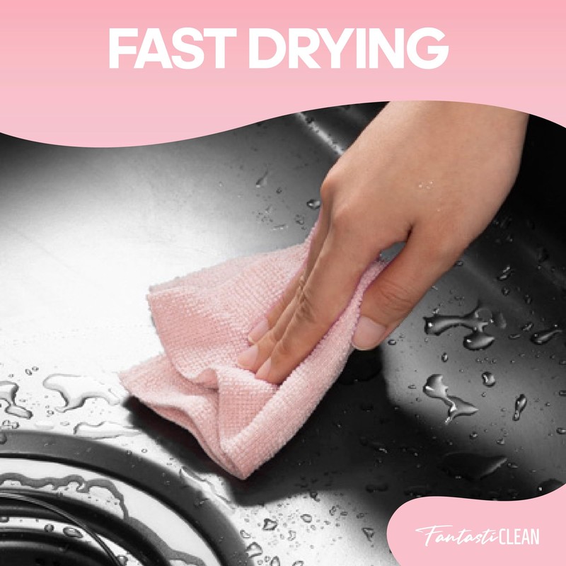 Fantasticlean Microfiber Cleaning Cloth Roll -60 Pack, Tear Away Paperless