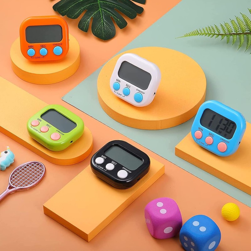 12 Pieces Small Digital Kitchen Timer Count Up and On/Off