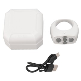 Bluetooth Remote Control Ring 10M with 200mAh Charging Compartment Remote Control Page Turner for Selfie Viewing Video Electronic Book White