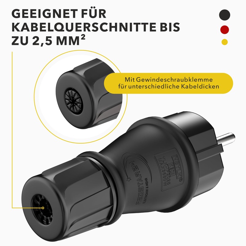 Schuko Plug 230 V IP54 - Set of 3 Robust