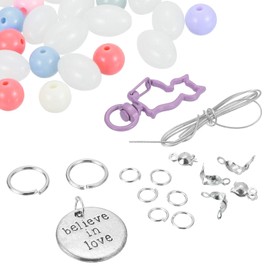 sourcing map Wristlet Keychain, Acrylic Beaded Key Ring Car Keychain Cute Bangle Chains Accessories for Women, Colorful