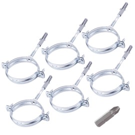 SKIR'CO Pack of 6 Pipe Brackets for Diameter 60-64 mm Pipes, Clamps, Pipe Supports for Wall and Ceiling Mounting (6 Pieces, with pH Screwdriver Bit)