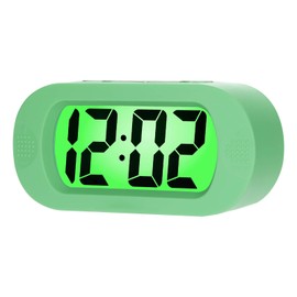 Plumeet Easy to Adjust, Large Digital LCD Travel Alarm Clock, with Snooze Mode and Night Light, Increasing Sound Alarm & Handheld Size, Children (Cyan)